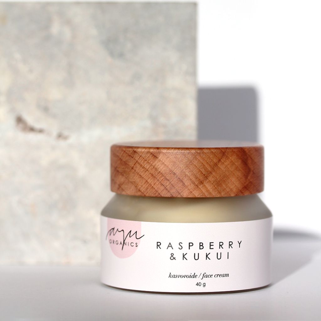 AYU Organics kiinteyttävä ja uudistava Raspberry & Kukui kasvovoide 40g
