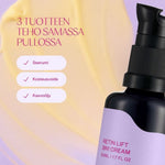 Bio retinolivoide Flow Cosmetics Retin Lift 3-in-1 Cream, 3 tehotuotetta samassa pullossa
