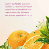 Flow Cosmetics Vitamin-C & Matcha C-vitamiiniseerumista saat kolme eri C-vitamiini lähdettä