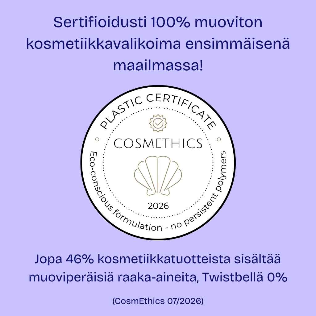CosmEthics muovittomuus sertifikaatti verkkokaupalle Twistbe