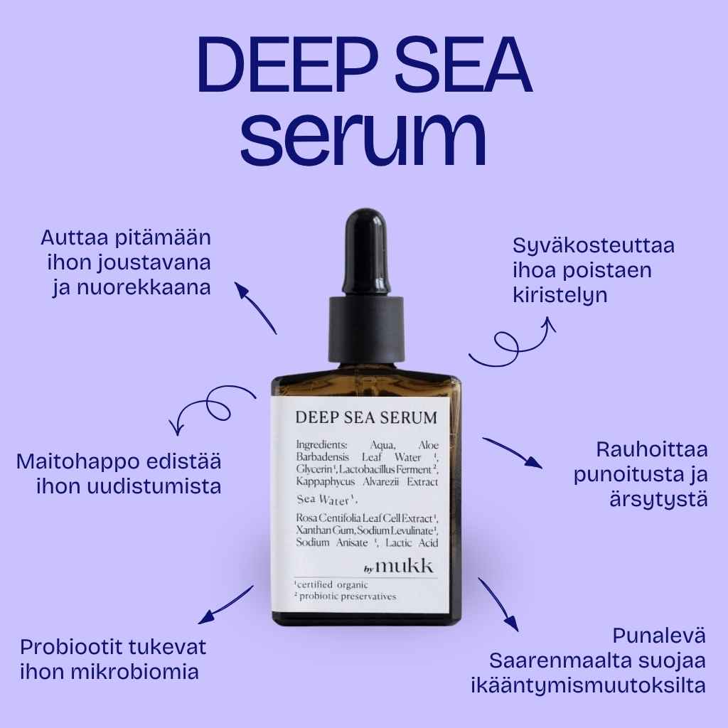 Kosteuttava seerumi by mukk Deep Sea Serum hyödyt
