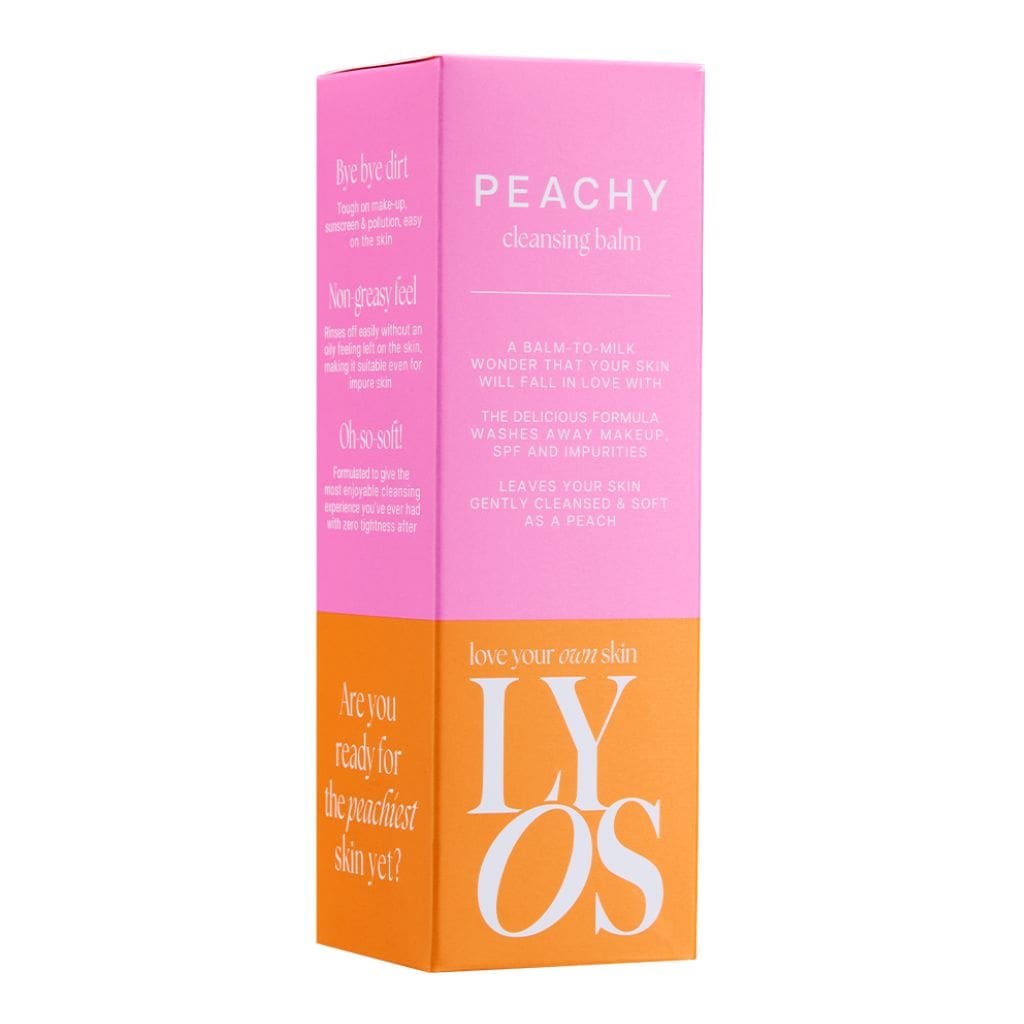 LYOS Peachy Cleasing Balm Puhdistusbalmi pakkaus