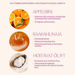 Sheivaussaippua Flow Cosmetics Orange & Honey Soap Bar raaka-aineet